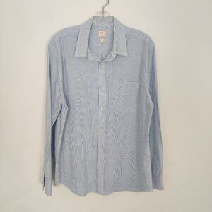 Giordano Men's Button Down Shirt Striped Slim Fit Size XL 100% Cotton Old Money